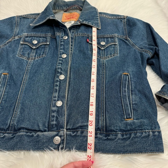 Levi’s vintage denim jean jacket medium dark wash snap buttons XL - Picture 9 of 16